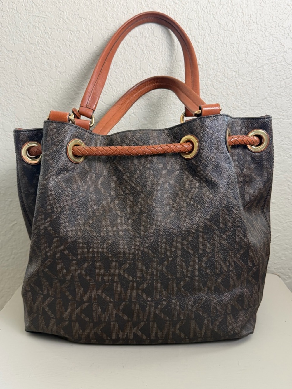 MICHAEL Michael Kors MARINA Signature Canvas Tassel Drawstring Large Hobo Bag - Picture 4 of 10